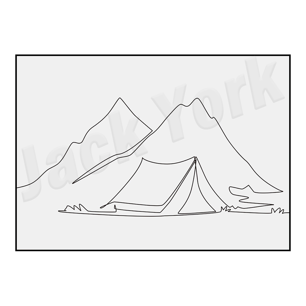 Hiking poster, minimalist tent - مراجعة Outdoor Adventure York وسعره