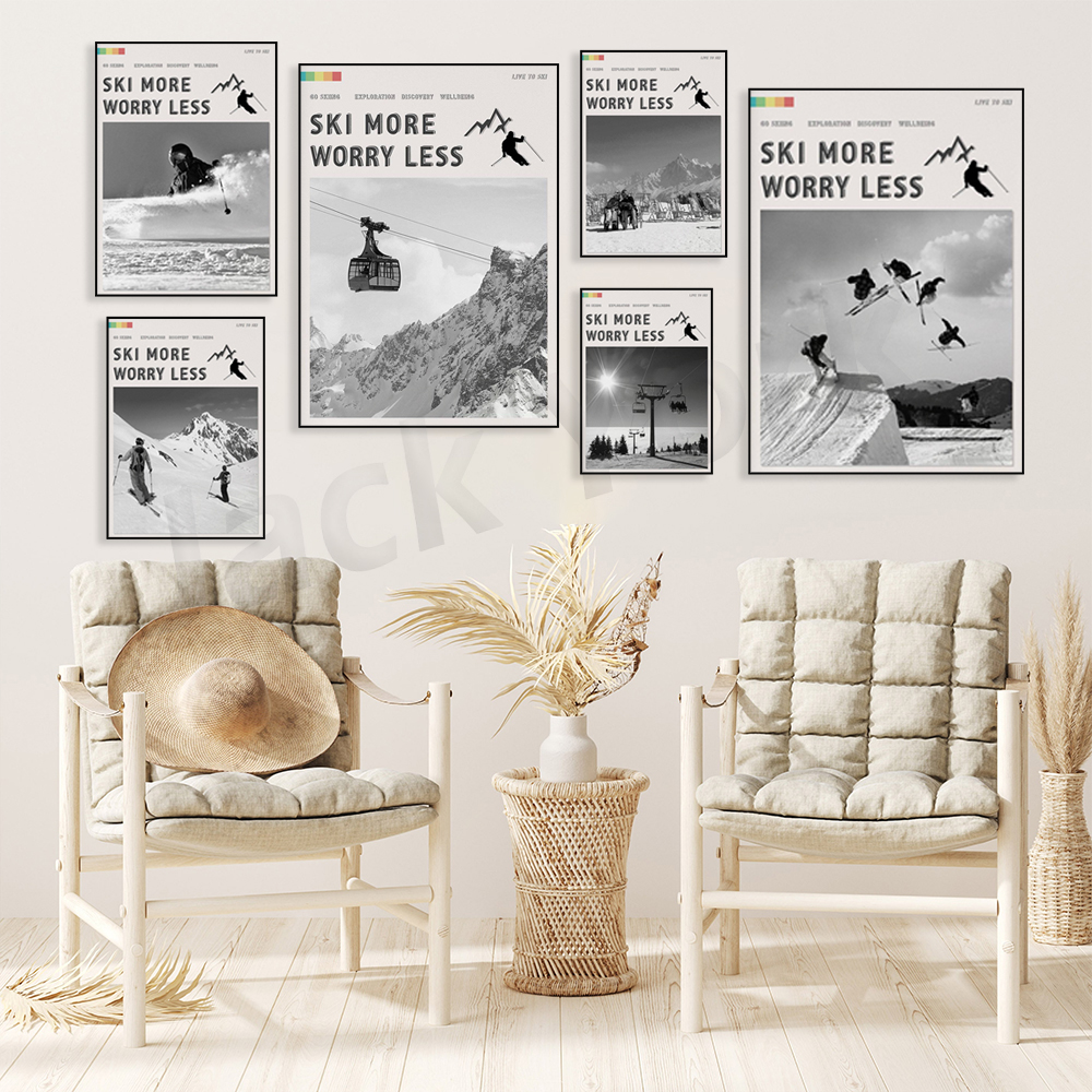 Ski More Worry Less Poster, Sk - مراجعة Outdoor Adventure York وسعره