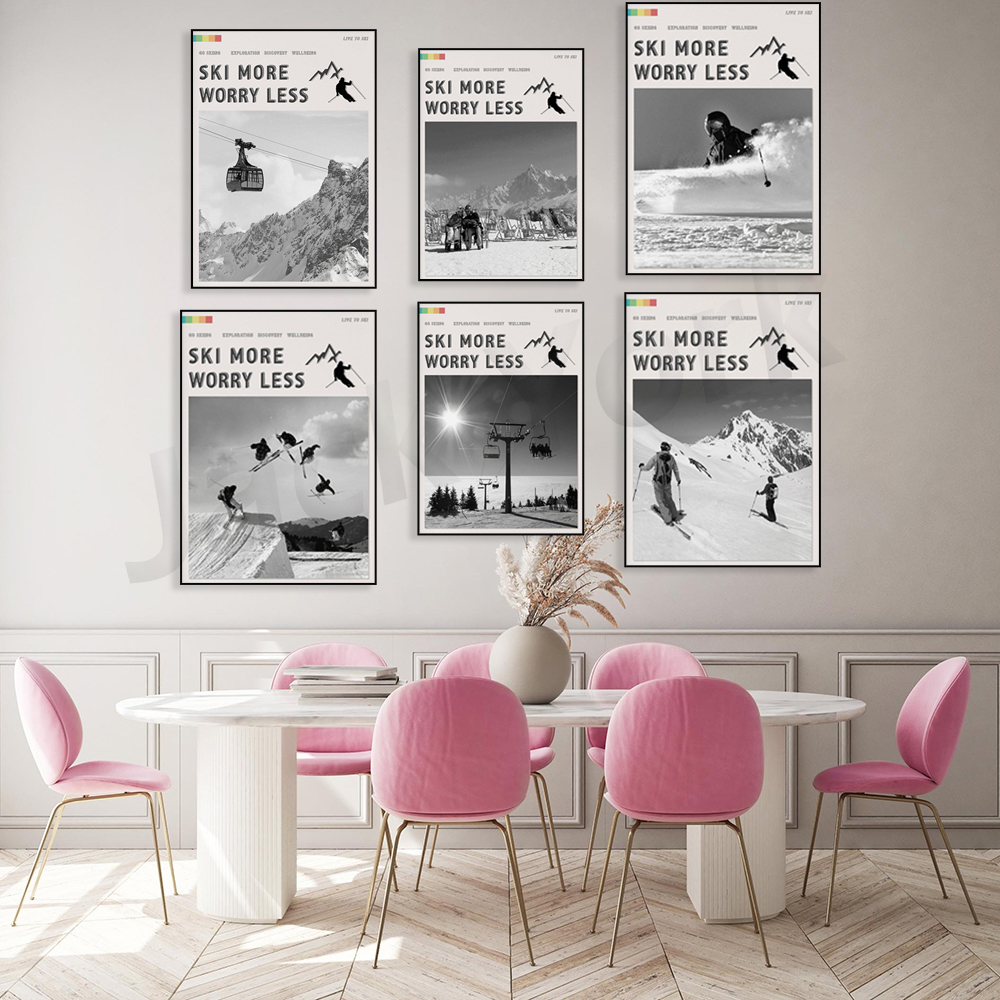 Ski More Worry Less Poster, Sk - مراجعة Outdoor Adventure York وسعره