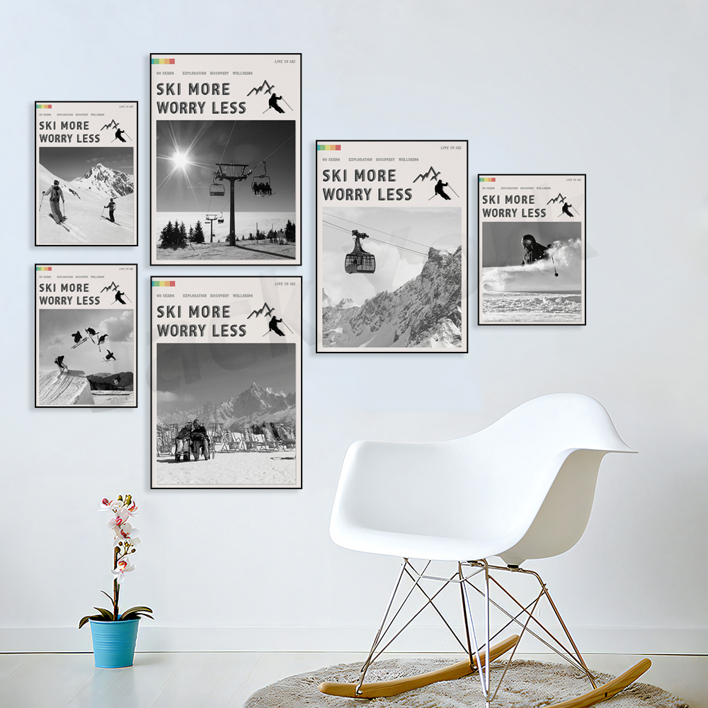 Ski More Worry Less Poster, Sk - مراجعة Outdoor Adventure York وسعره