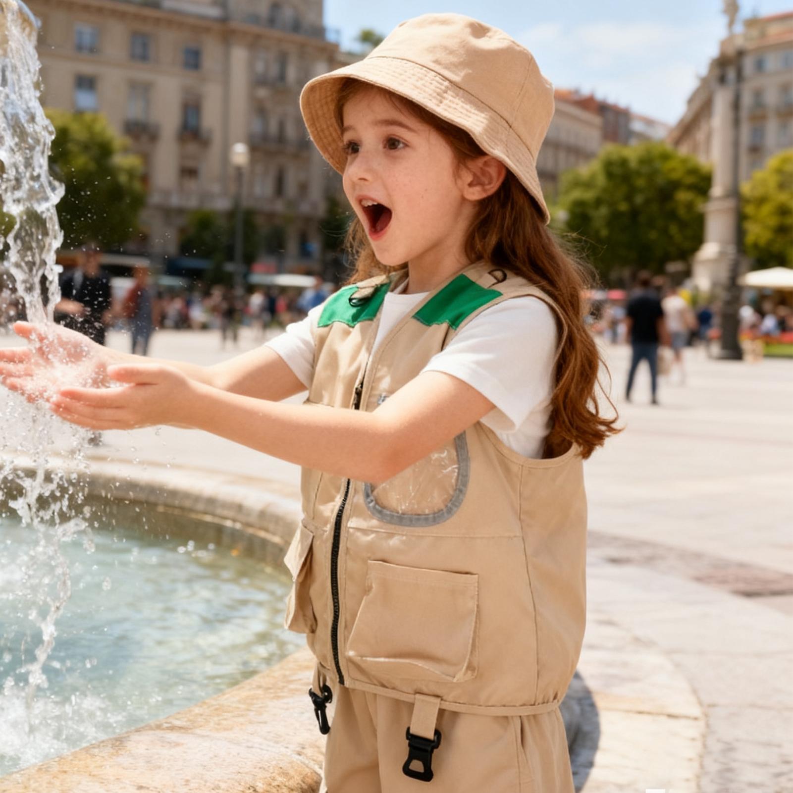 Kids Explorer hat and vest Cos - مراجعة Outdoor Adventure Outfit وسعره