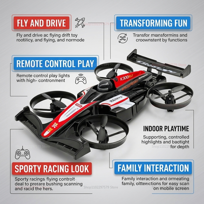 RC UAV Flying Drift Cars 2-in- - مراجعة Outdoor Adventure Races وسعره