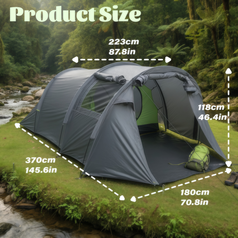Spacious Portable Tunnel Tent  - مراجعة Outdoor Adventure Group وسعره